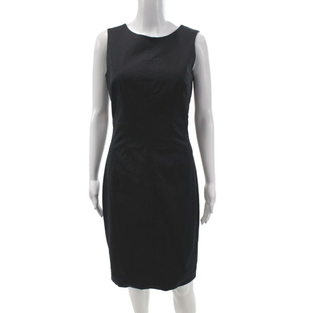 Dolce & Gabbana Womens Black Pencil Dress Cotton Elastane Sleeveless Size 42